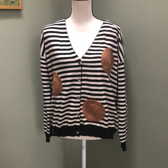 NWT Italian Cashmere Blend Striped Sweater - Picture 2 of 5